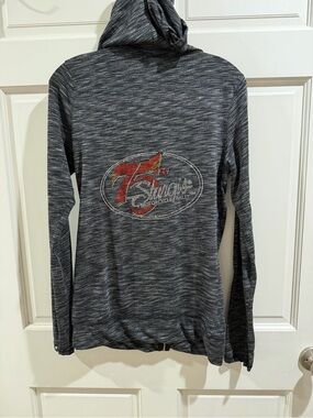 Grey Marled Jacket 75th Sturgis Motorcycle Rally Rhinestone Graphic Size XL